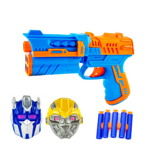 19687 PISTOLA LANCA DARDOS COM MASCARA XFORCE HEROES SRT MODELO 8 PCS WELLKIDS