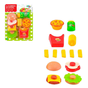 7510 KIT COMIDINHAS DE MONTAR COMBO BURGER 16 PCS
